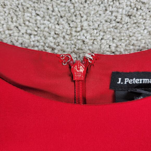 J Peterman Bodycon Dress Womens 2 Red Black Colorblock Cocktail Party - Picture 5 of 12